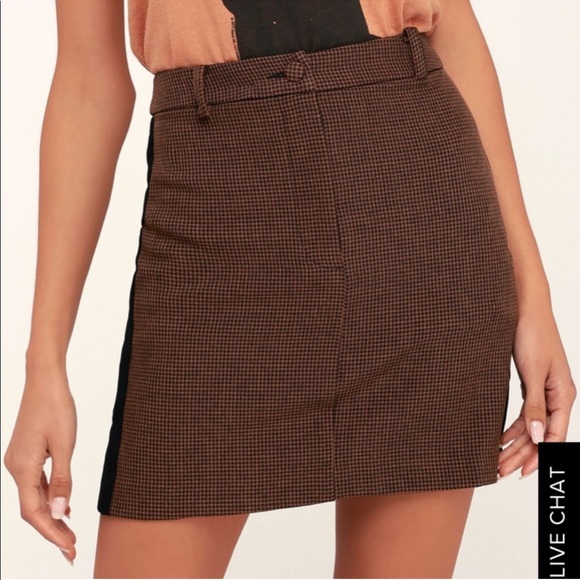 J.O.A. Dresses & Skirts - Abbott Brown Houndstooth Mini Skirt from Revolve J.O.A. Dresses & Skirts - Abbott Brown Houndstooth Mini Skirt from Revolve